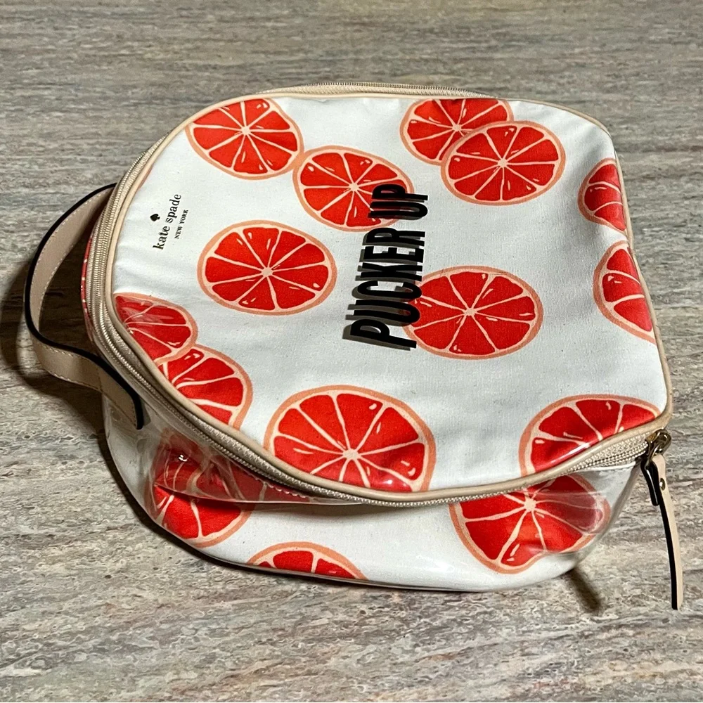 Kate Spade Citrus Print Pucker Up Cosmetic Pouch